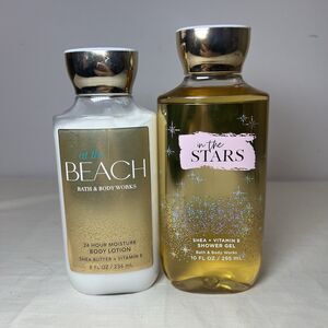 Bath & Body Works In The Stars Body Wash 10 OZ + At The Beach Body Lotion 8.4 0Z